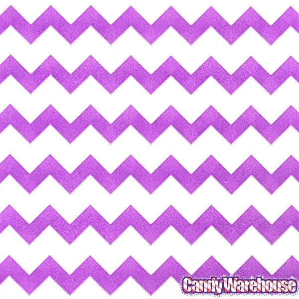 Purple Chevron Stripe Candy Bags: 25-Piece Pack