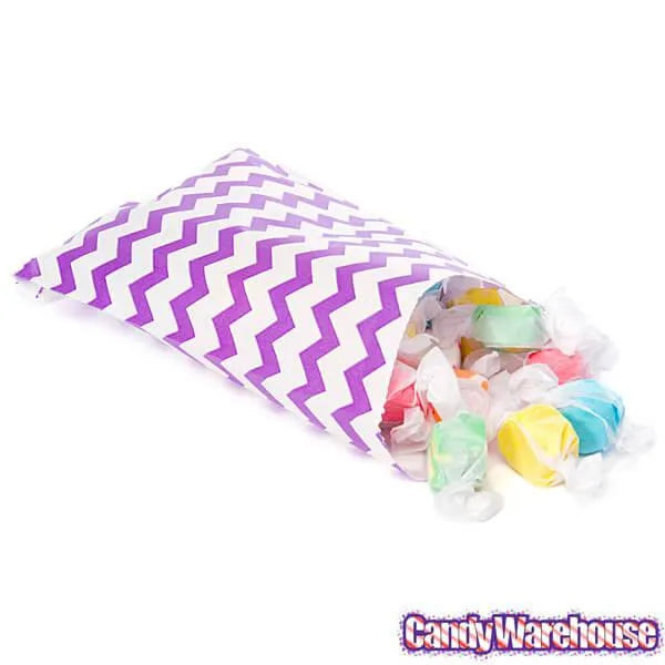 Purple Chevron Stripe Candy Bags: 25-Piece Pack