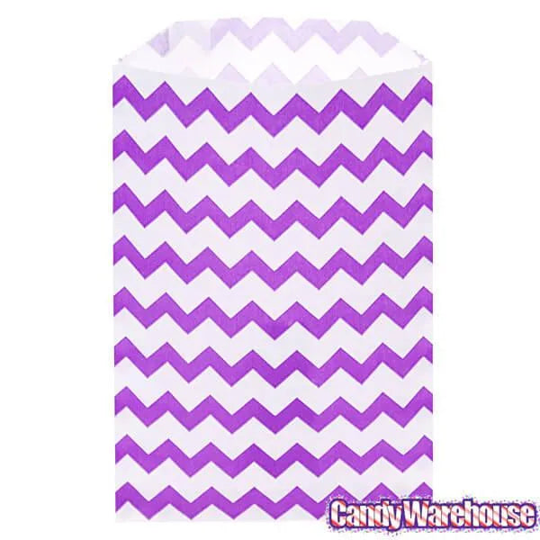 Purple Chevron Stripe Candy Bags: 25-Piece Pack