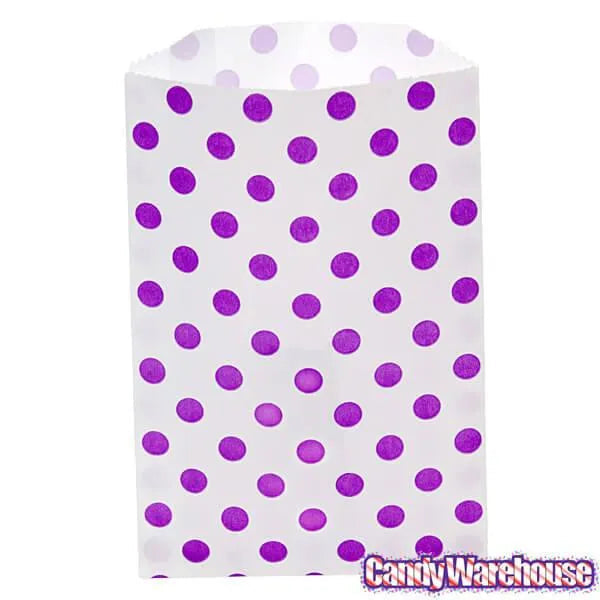 Purple Polka Dot Candy Bags: 25-Piece Pack