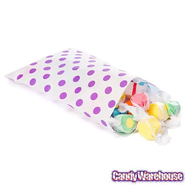 Purple Polka Dot Candy Bags: 25-Piece Pack
