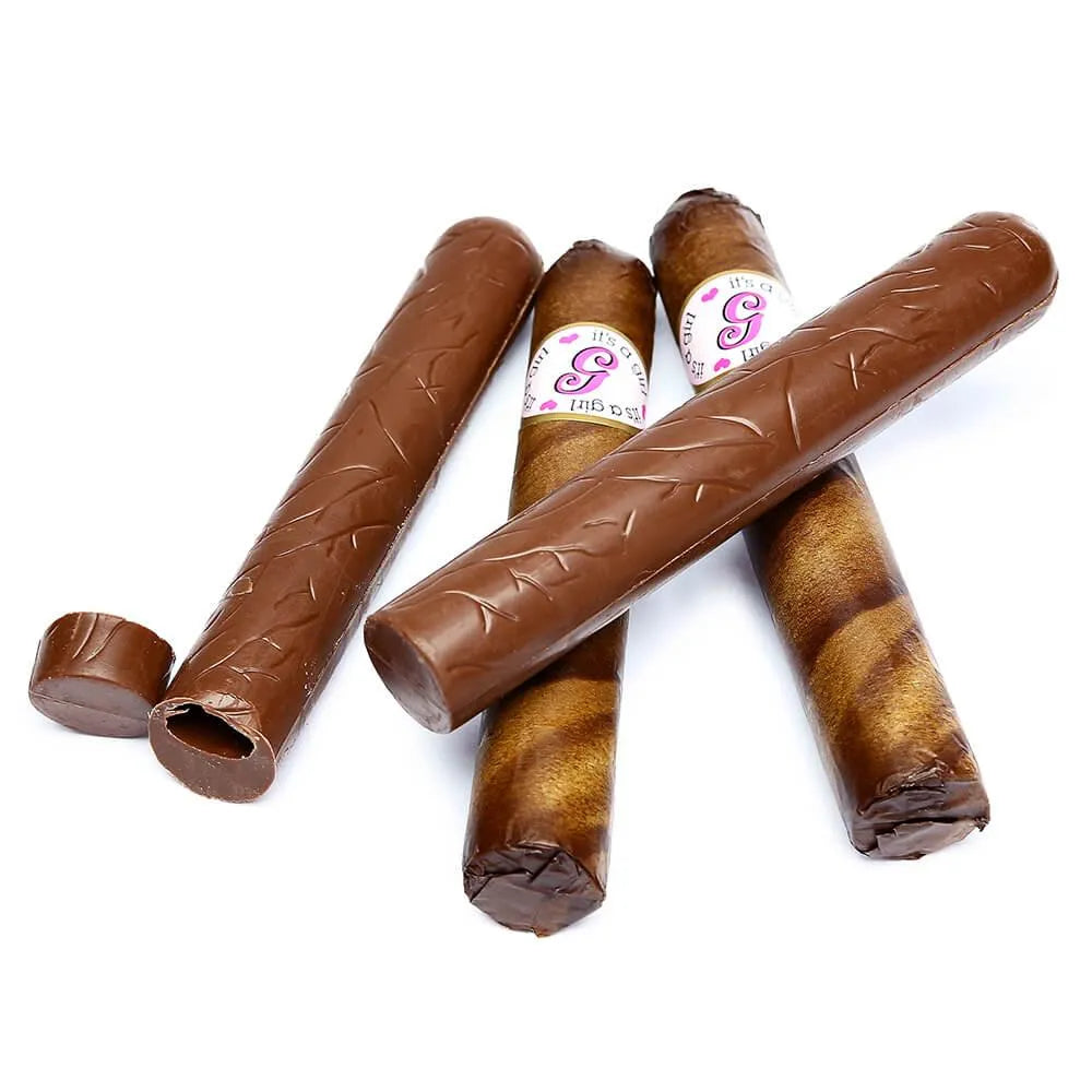 Thompson Premium Milk Chocolate Cigars - Girl: 12-Piece Box