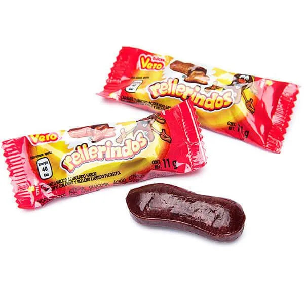 Vero Rellerindos Chili Filled Tamarind Hard Candy Peg Bag: 12-Piece Case