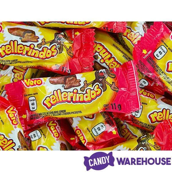Vero Rellerindos Chili Filled Tamarind Hard Candy Peg Bag: 12-Piece Case