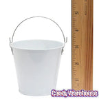White Tinplate Pails with Handles: 12-Piece Set
