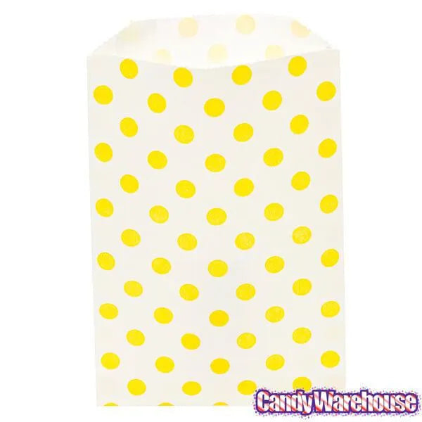 Yellow Polka Dot Candy Bags: 25-Piece Pack