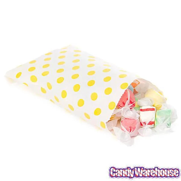 Yellow Polka Dot Candy Bags: 25-Piece Pack